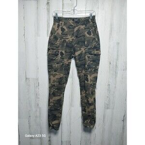 American Bazi Pants Womens Medium Camouflage Green Cargo High-Rise Skinny Small